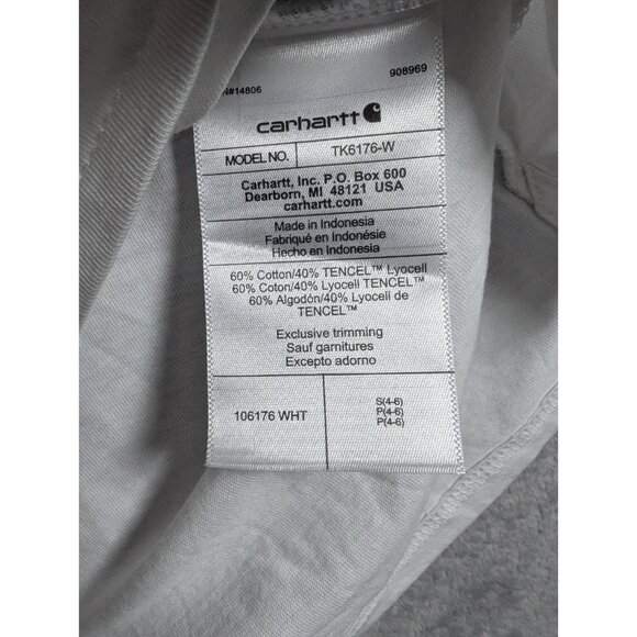 Carhartt Womens Tank Top Size Small White Relaxed Fit Lightweight Work Rugged - Picture 4 of 7
